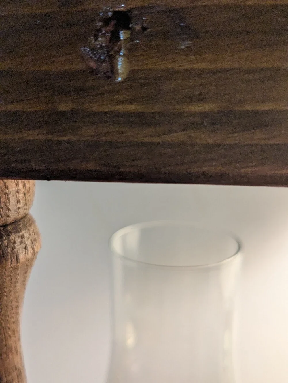 Cabincore Classic Dark Wood Hurricane Candle Holder - Dark Brown